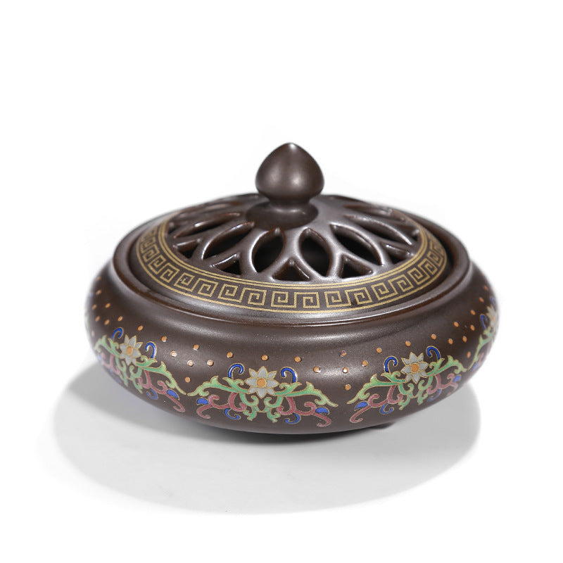 Ceramic Cloisonné Backflow Incense Burner – Enamel Design