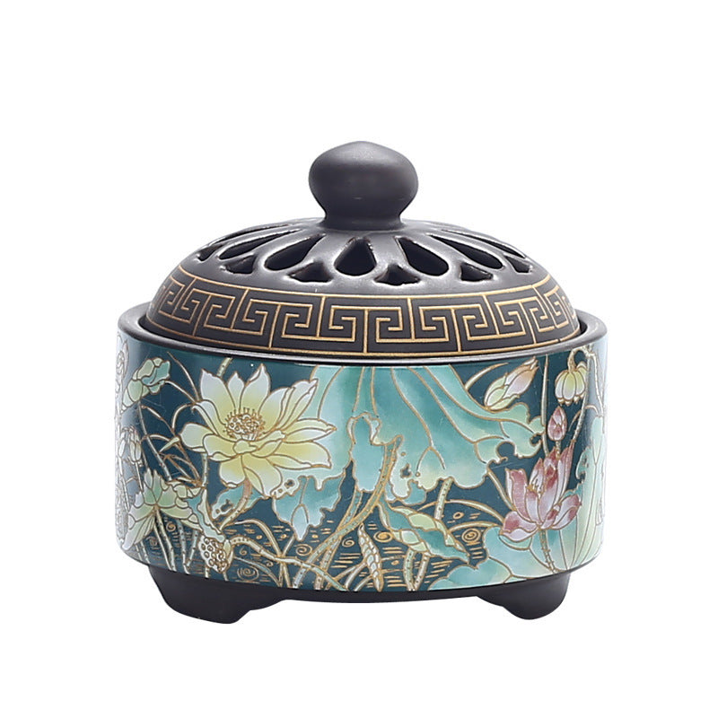 Ceramic Cloisonné Backflow Incense Burner – Enamel Design