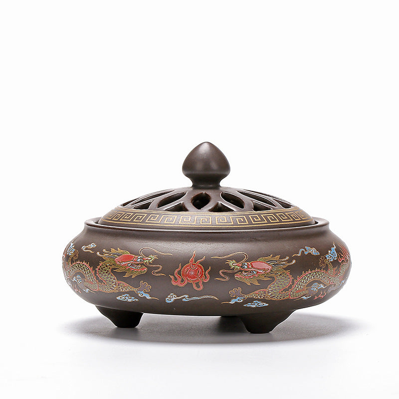 Ceramic Cloisonné Backflow Incense Burner – Enamel Design