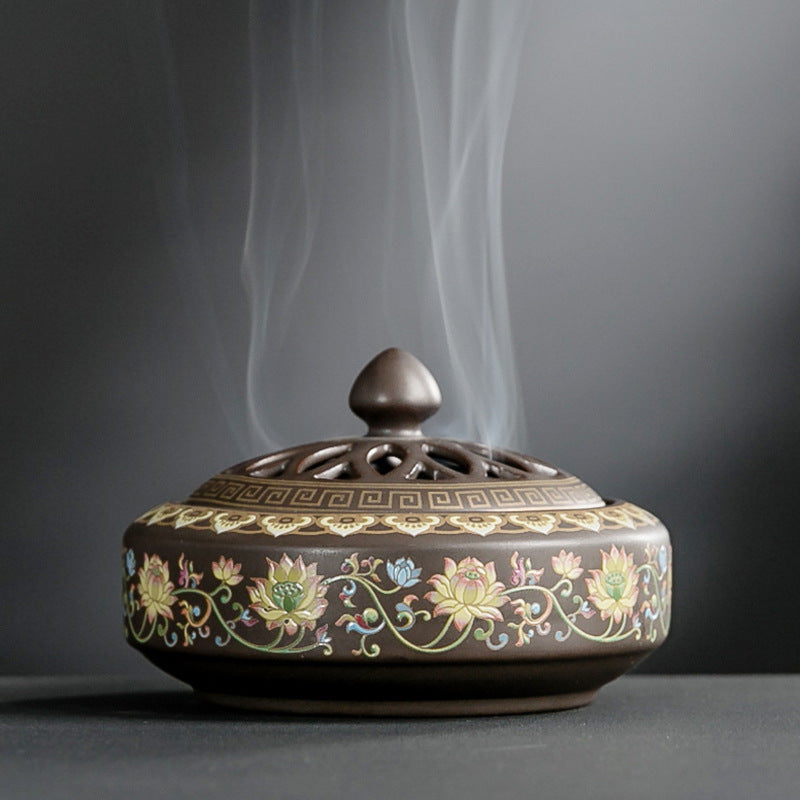 Ceramic Cloisonné Backflow Incense Burner – Enamel Design