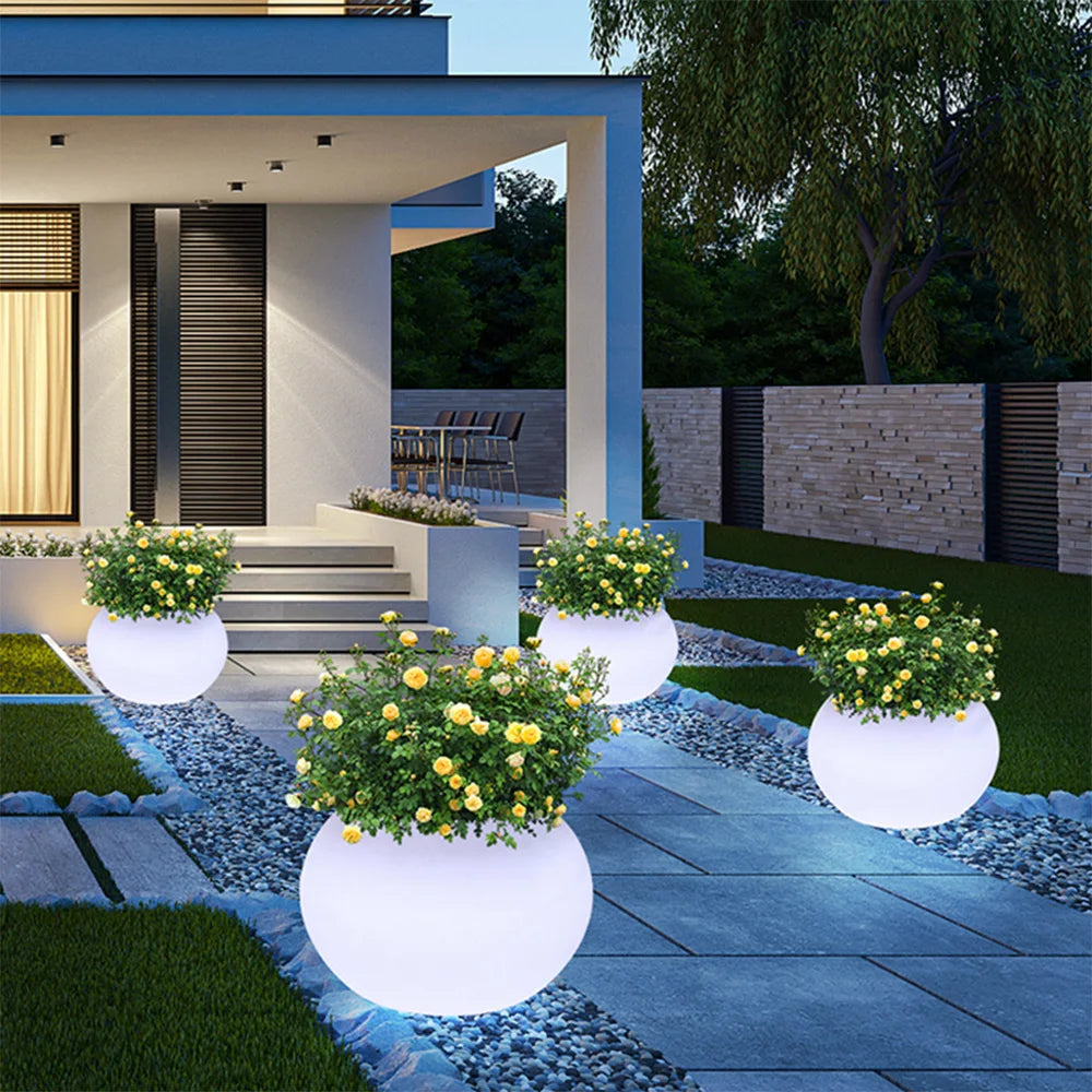 LED Flower Planter – Illuminated Outdoor Garden Pot