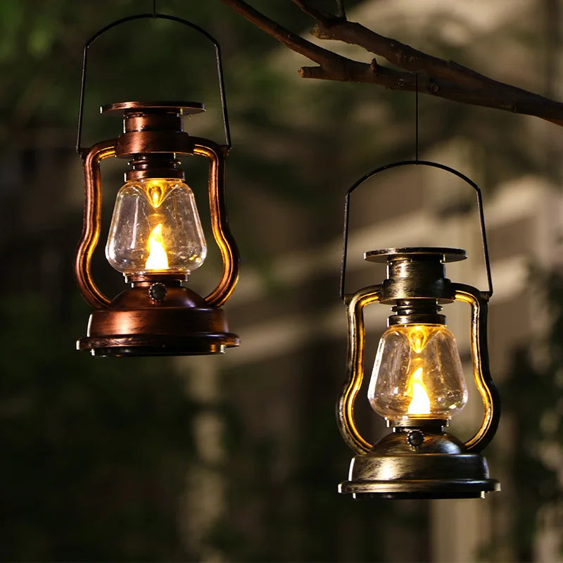 Kerosene Lamp Solar Power LED Light Flameless Lantern