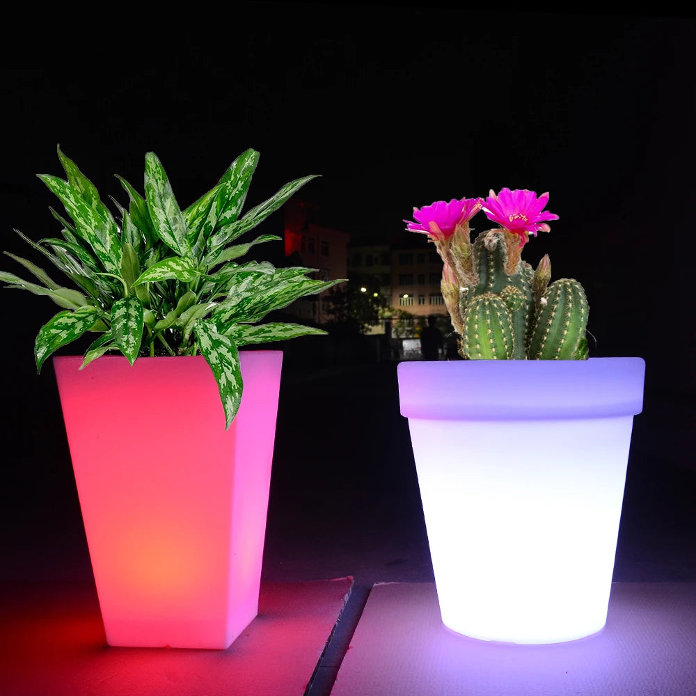 LED Flower Planter – Illuminated Outdoor Garden Pot