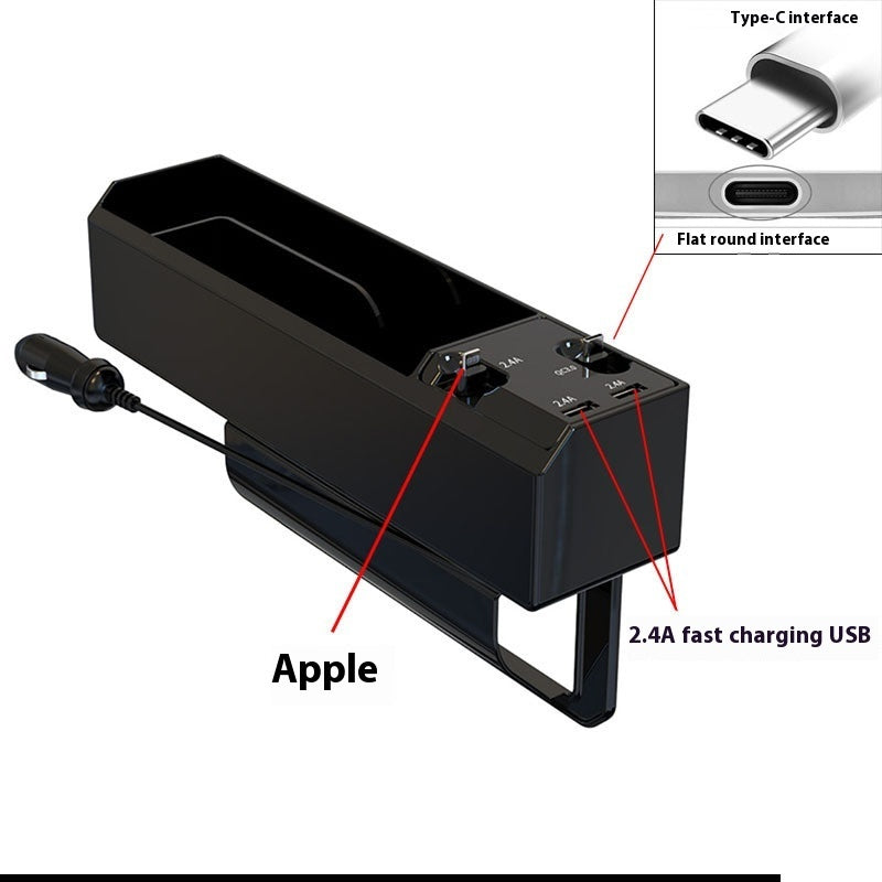 Car Charger & Dual USB Multi-Function Storage Box