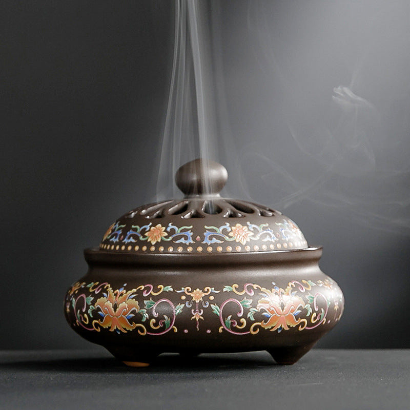 Ceramic Cloisonné Backflow Incense Burner – Enamel Design