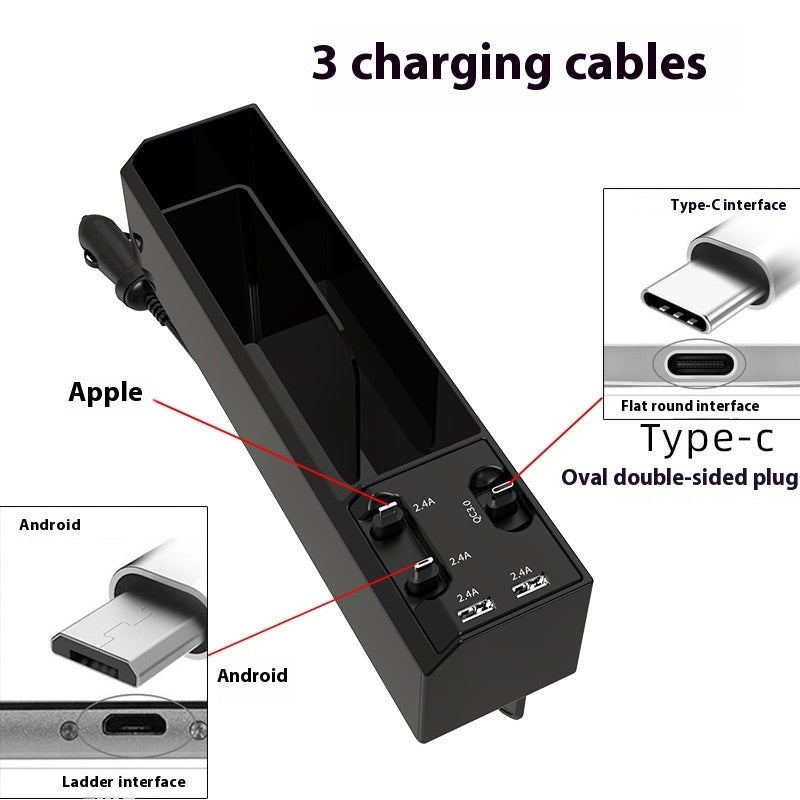 Car Charger & Dual USB Multi-Function Storage Box