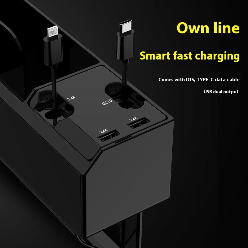 Car Charger & Dual USB Multi-Function Storage Box